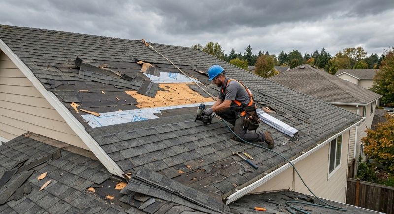 Damaged Roof Replacement in Mansfield, GA